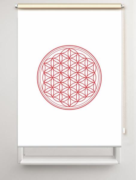 Rollo Blume des Lebens red  blanco - Sichtschutz Extartiqe